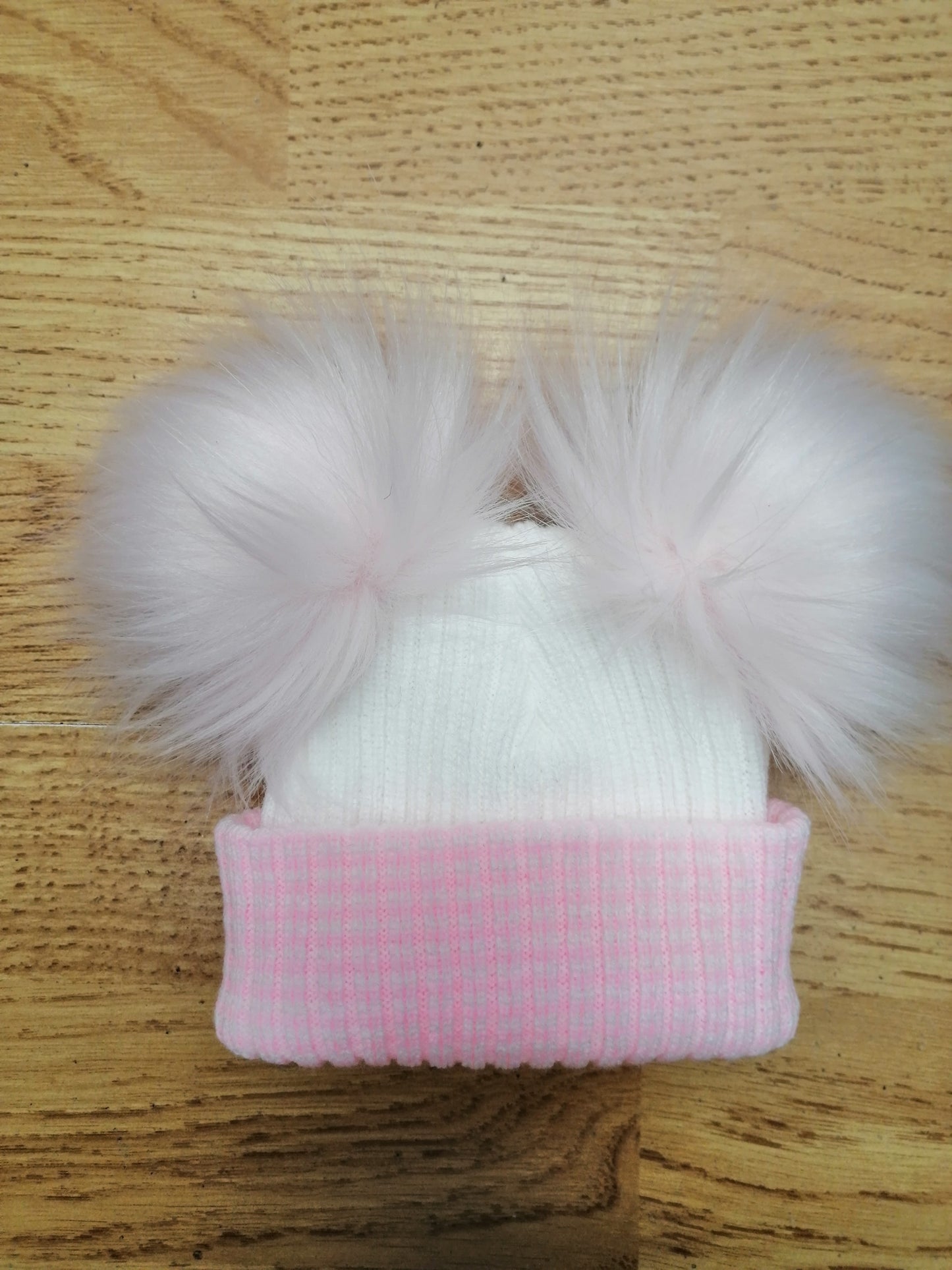 Baby Boys and girls double pom pom hats comes in various colours