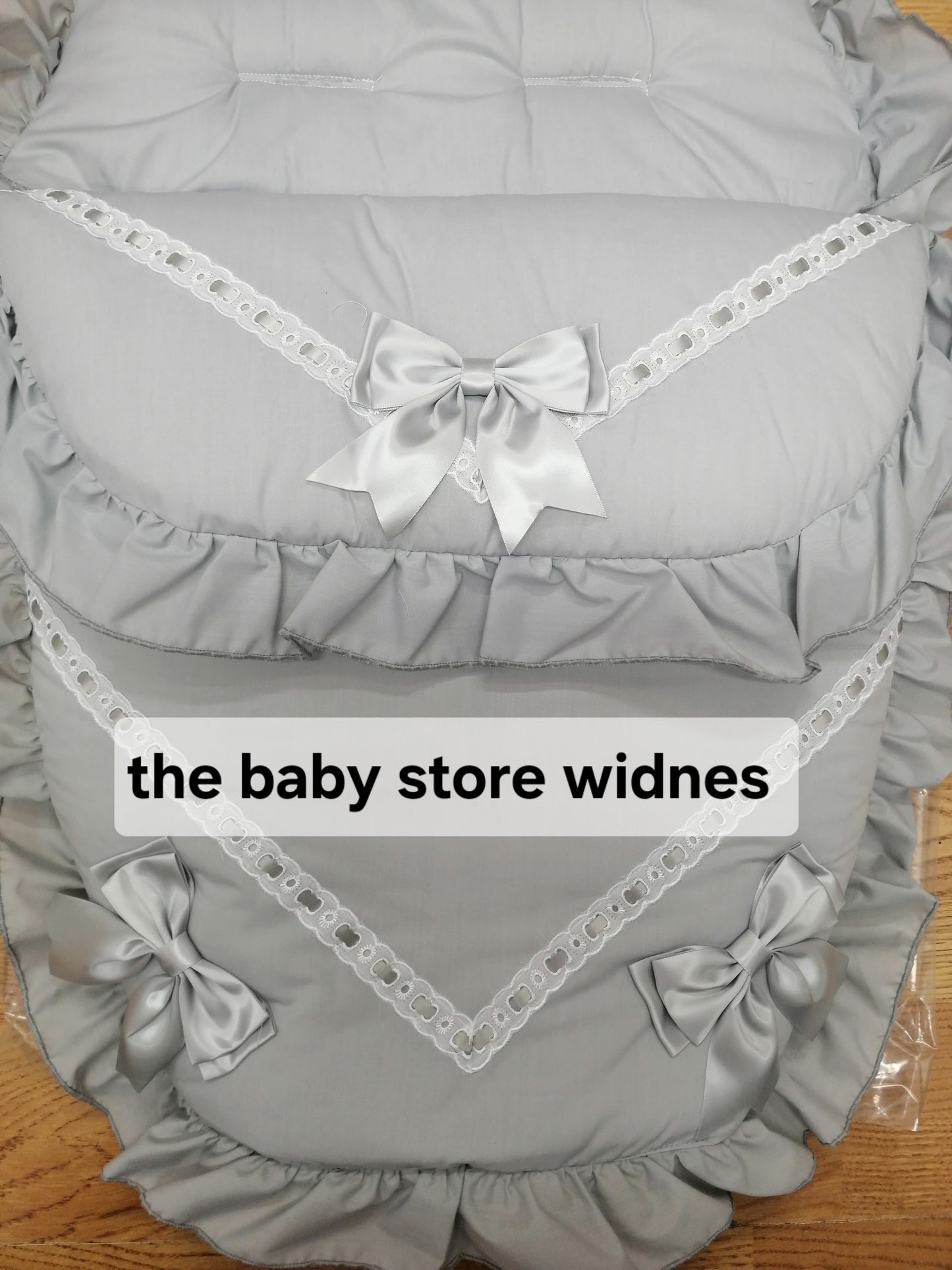 Baby Boys or girls universal pram cosytoes footmuff pram set with bows