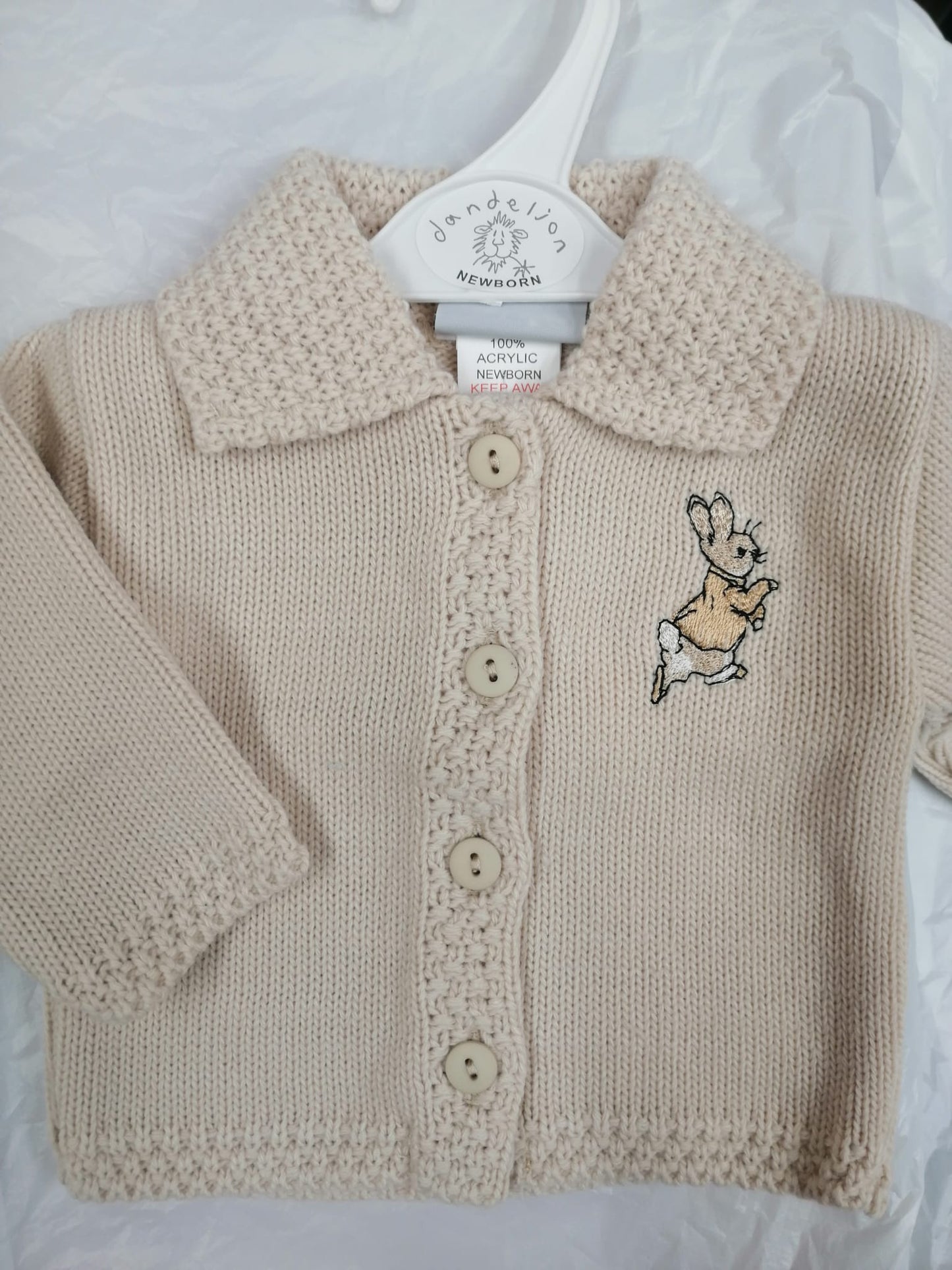 Running rabbit dandelion  cardie with collar 5 colours