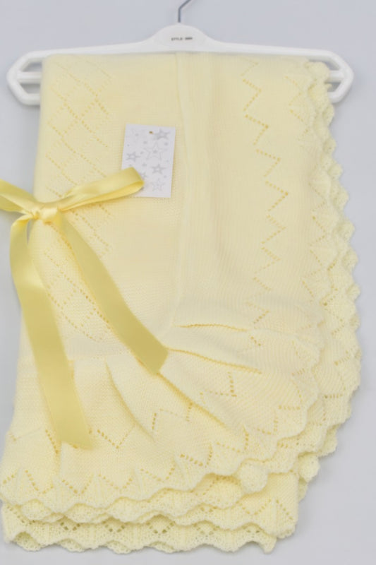 Yellow  Spanish  knitted ribbon  blanket shawl