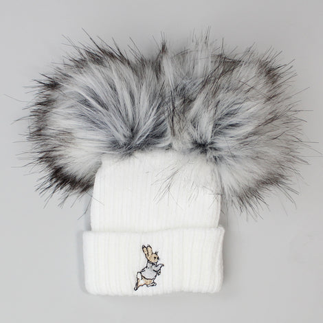 Boys and girls peter rabbit theme pom pom hats