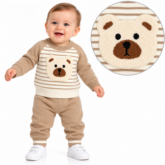 Baby  Boys  2 pcs teddy knitted set top and bottoms