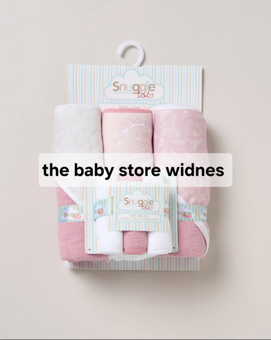 Baby girls  3 hooded towels and  3 wash cloths set  leaf design perfect for bath time designs may vary