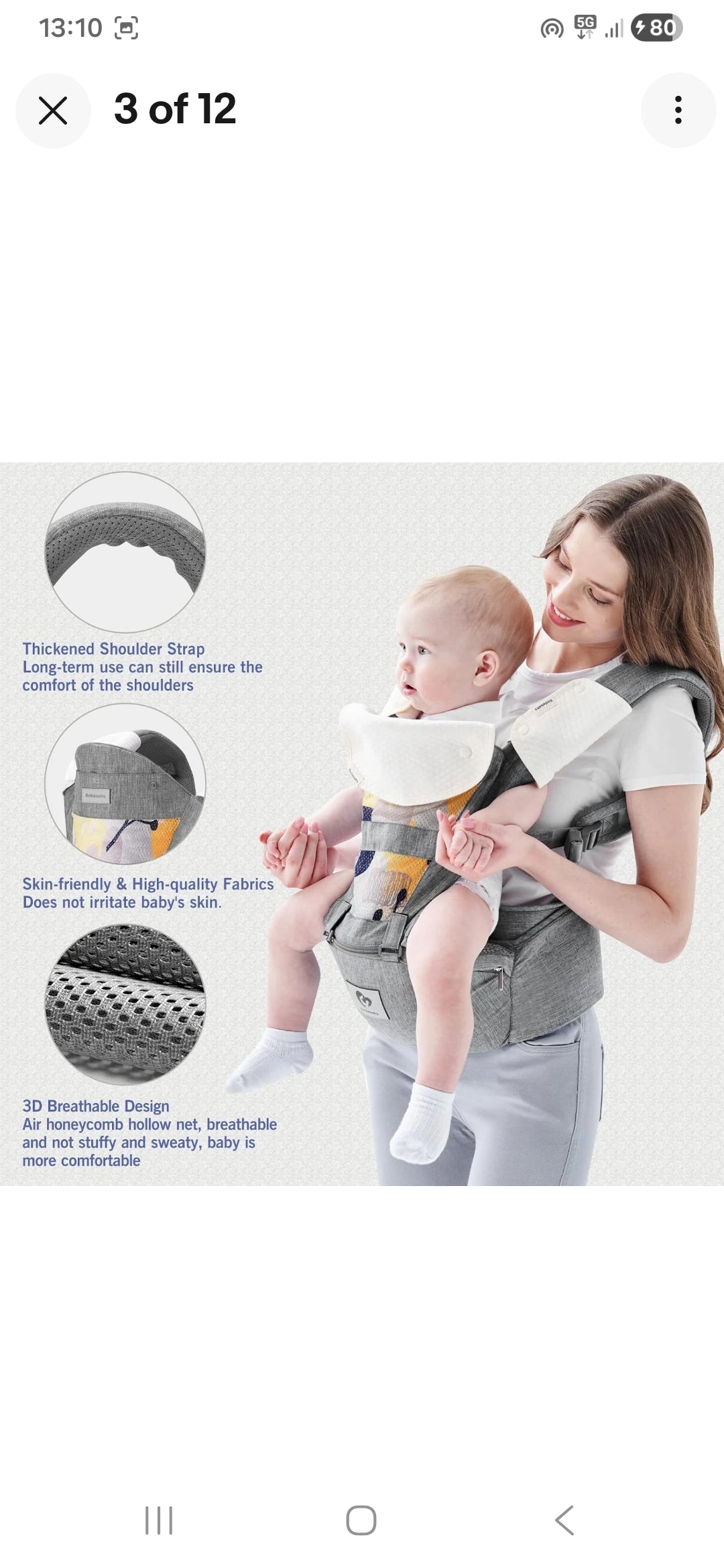 Baby  unisex carrier  bellababy suitable for babys 3 months  to 3 years fully adjustable