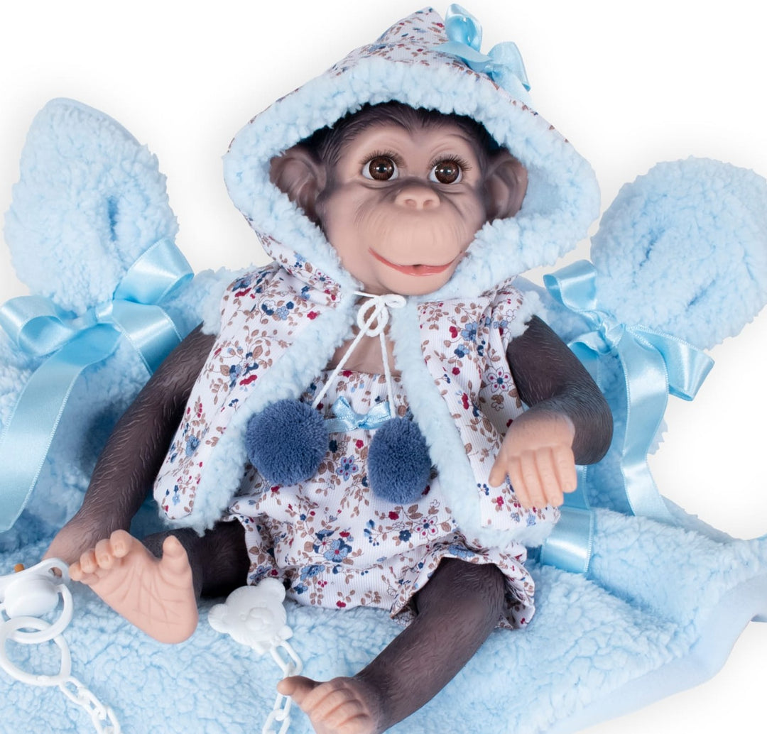 Spanish reborn monkey doll comes with blanket and dummy