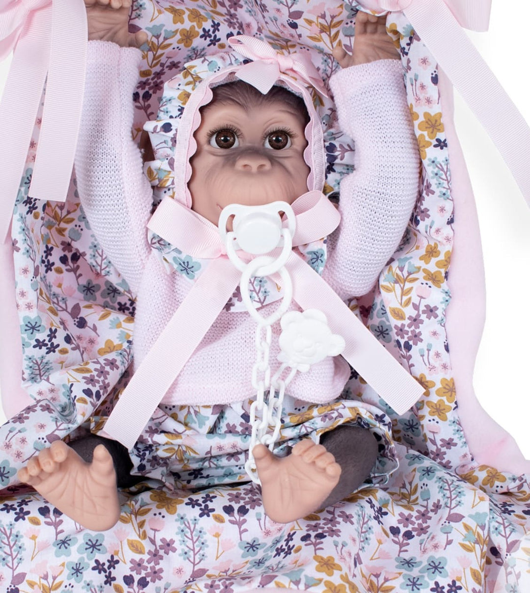 Spanish reborn monkey doll comes with blanket and dummy