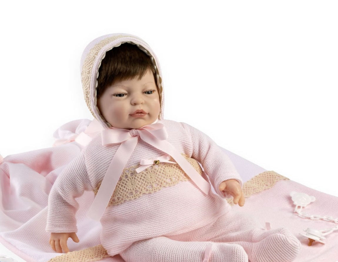 Spanish reborn doll comes in a  luxury sleeping bag  with dummy