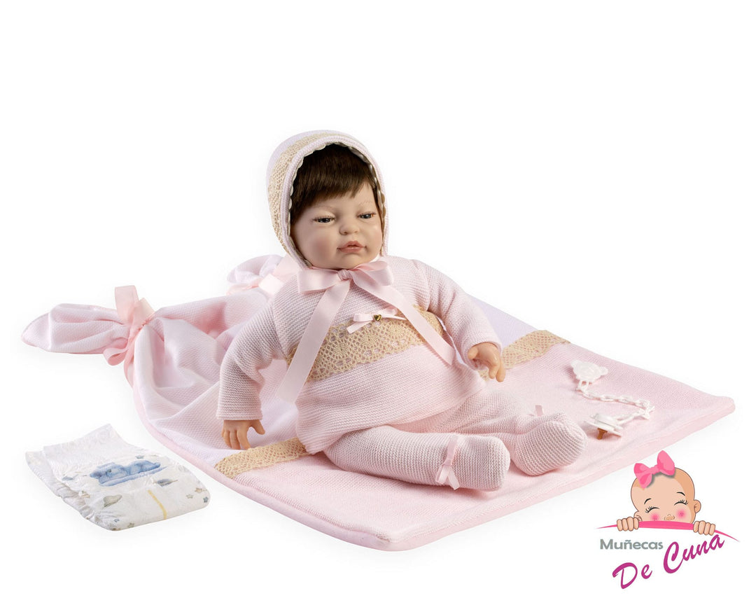 Spanish reborn doll comes in a  luxury sleeping bag  with dummy