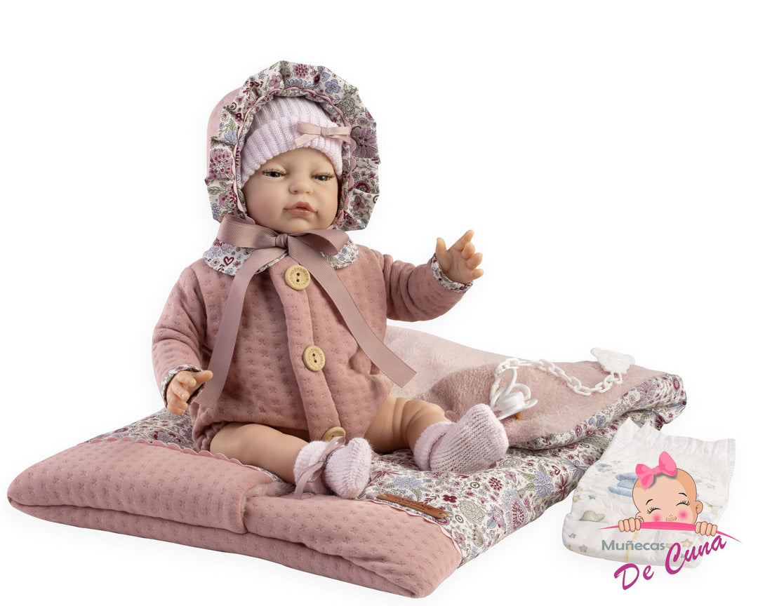 Spanish reborn doll comes with luxury  sleeping bag and dummy