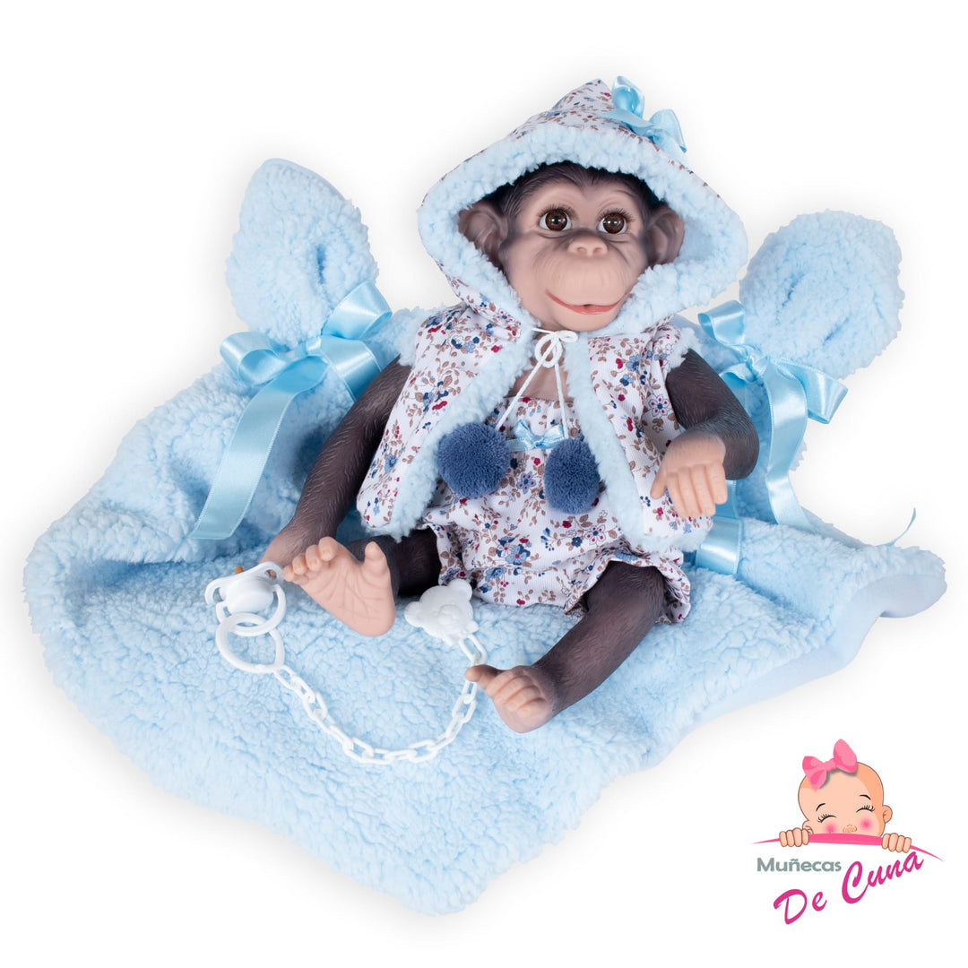 Spanish reborn monkey doll comes with blanket and dummy