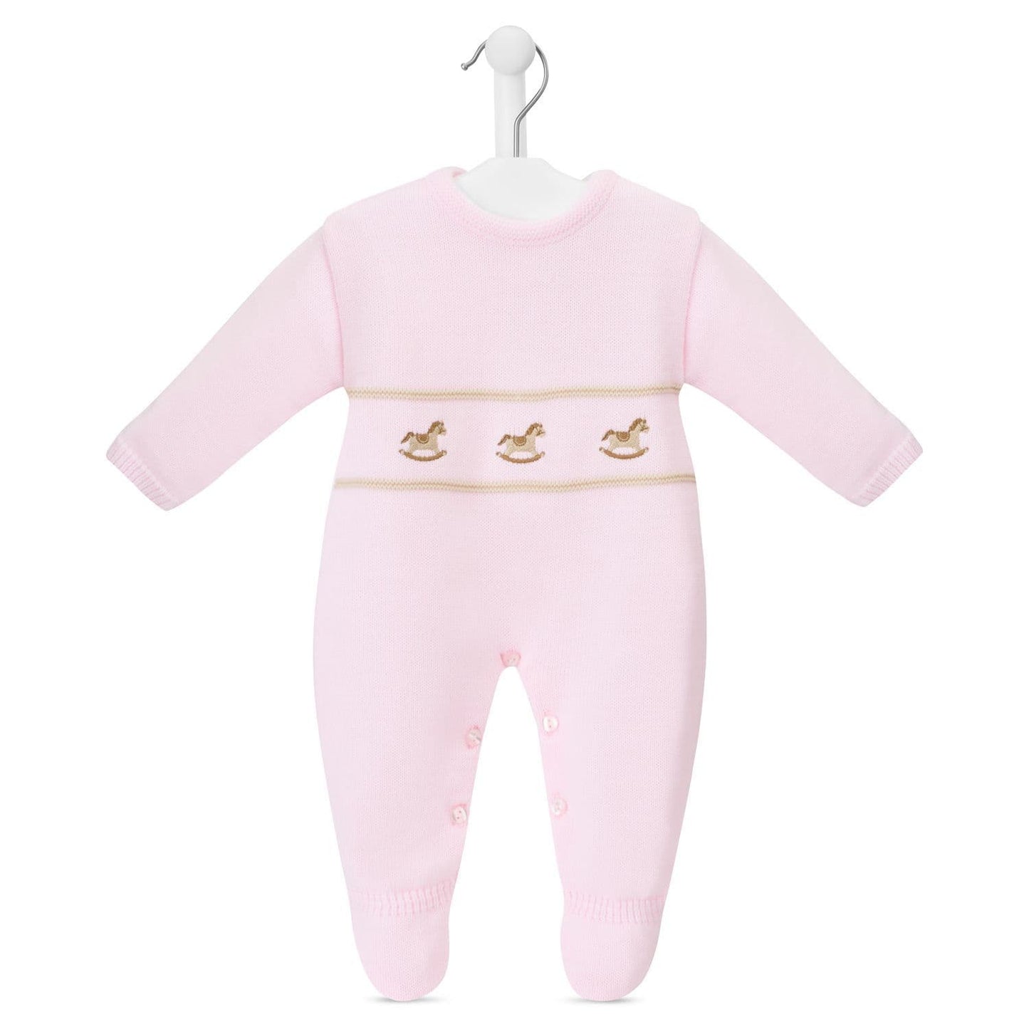 Dandelion knitted sleepsuit with Rocking horse embroidery beautiful outfit