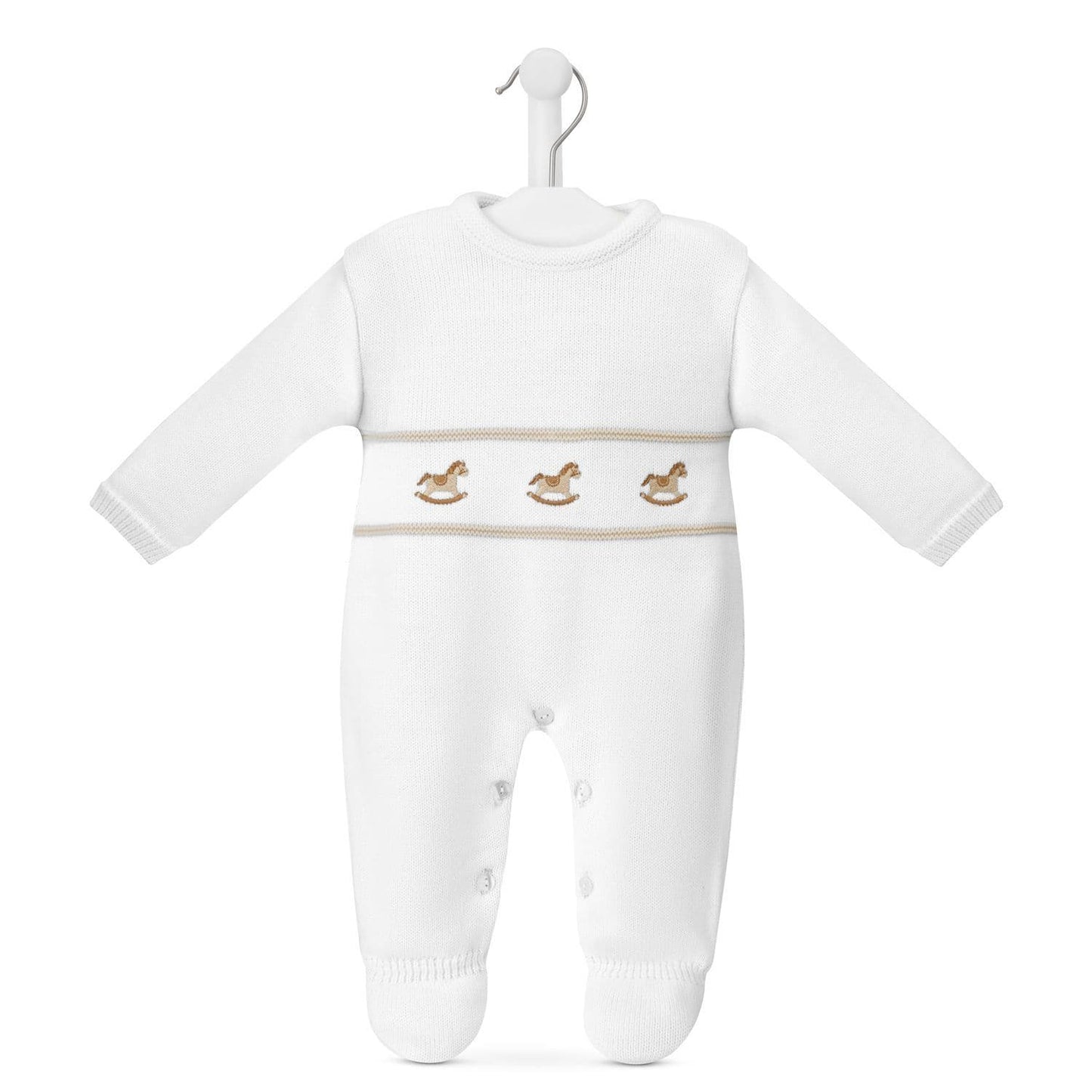 Dandelion knitted sleepsuit with Rocking horse embroidery beautiful outfit