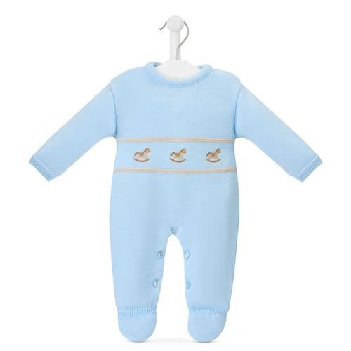 Dandelion knitted sleepsuit with Rocking horse embroidery beautiful outfit