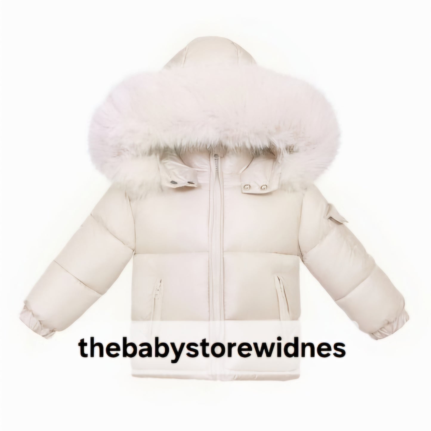 Wee me unisex puffer coats with faux fur detachable hood