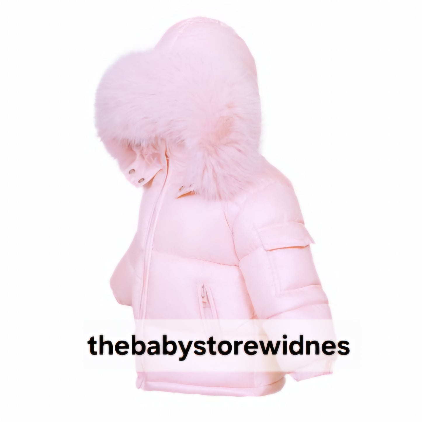 Girls wee me puffer coats with faux fur detachable hood
