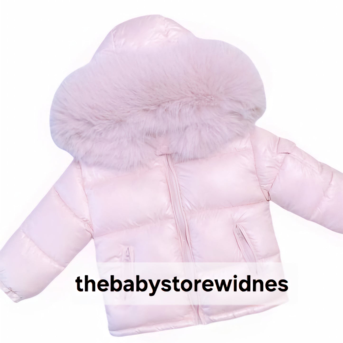Girls wee me puffer coats with faux fur detachable hood