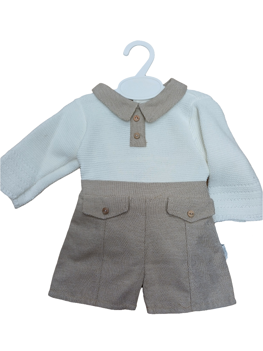 Boys 2 piece set with  shorts and knitted top