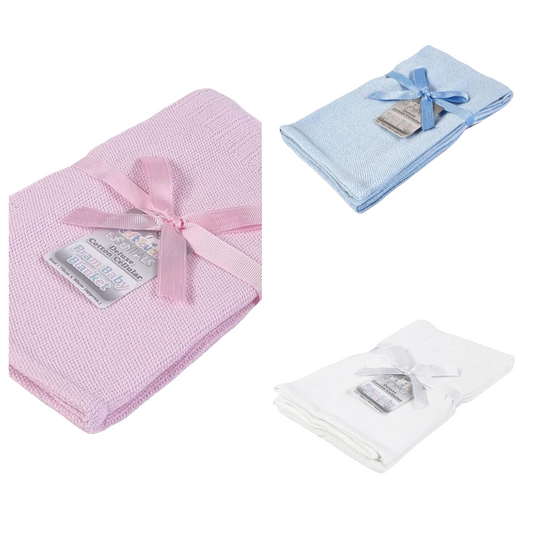 Baby deluxe cotton cellular pram blanket