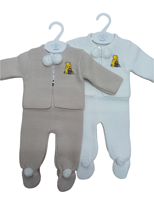 Dandelion  Honey bear  2 piece set with pom poms