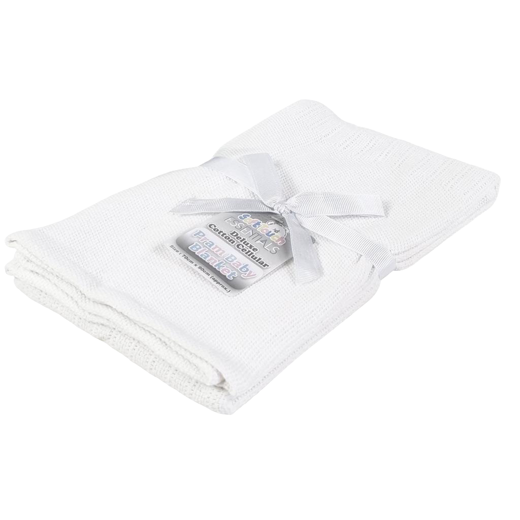 Baby deluxe cotton cellular pram blanket