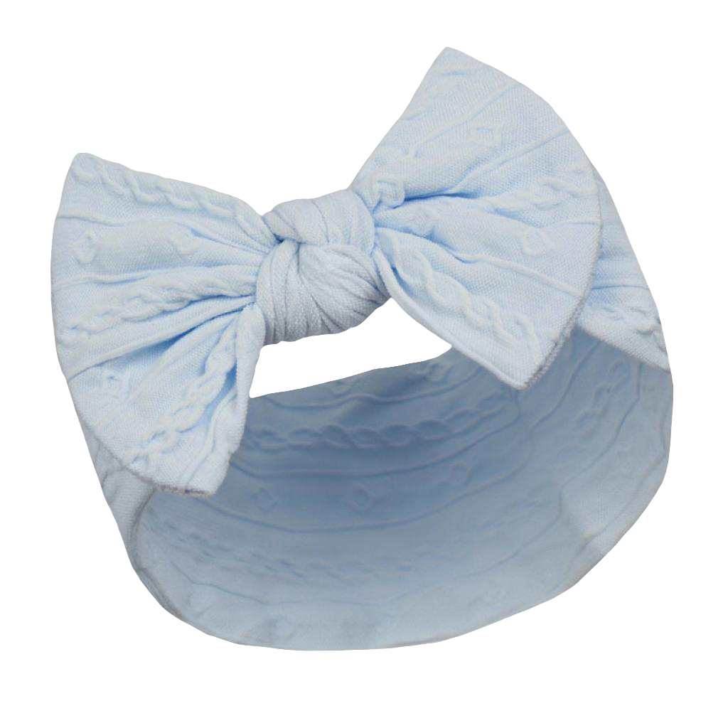 Baby girls cable design headbands with large bow  comes in various colours