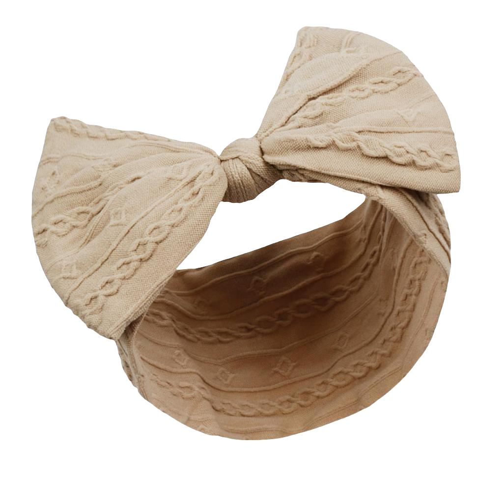 Baby girls cable design headbands with large bow  comes in various colours