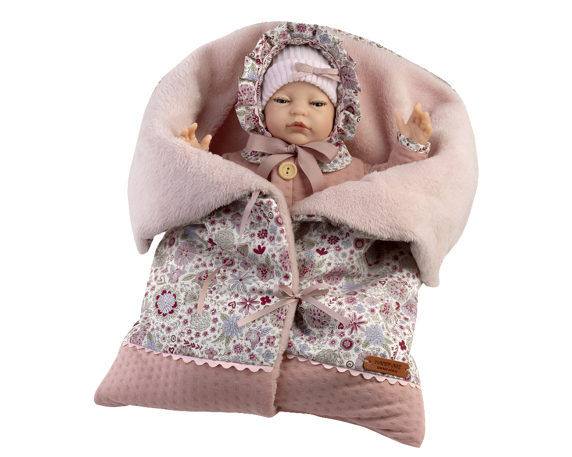 Spanish reborn doll comes with luxury  sleeping bag and dummy