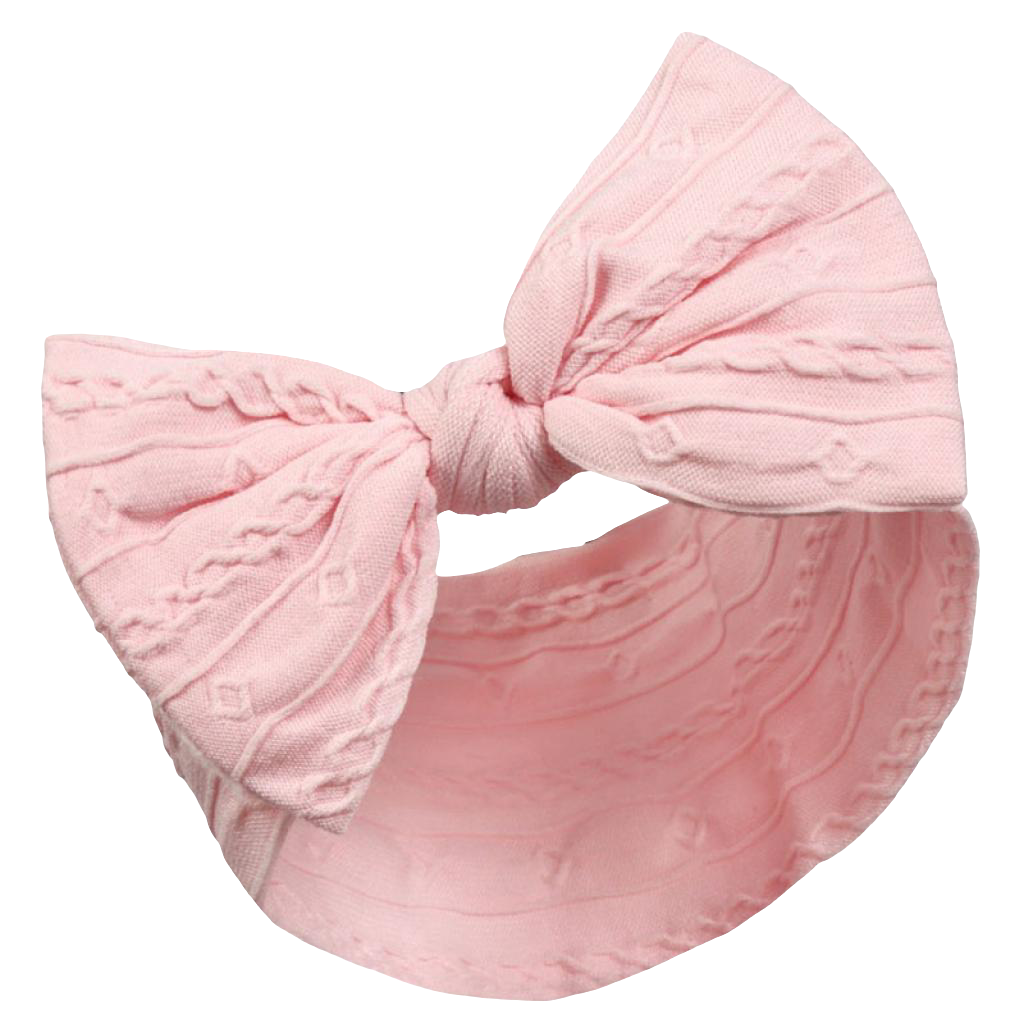 Baby girls cable design headbands with large bow  comes in various colours