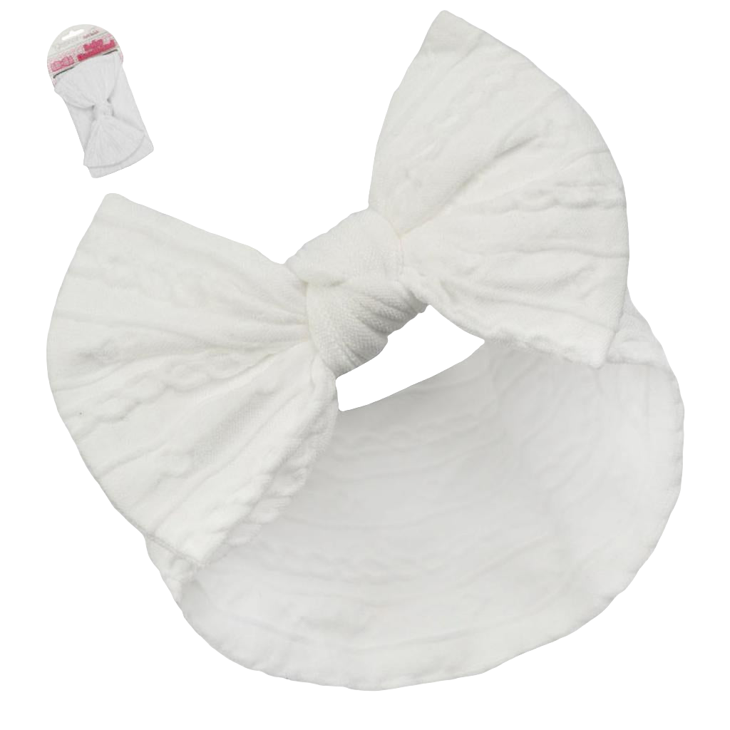 Baby girls cable design headbands with large bow  comes in various colours