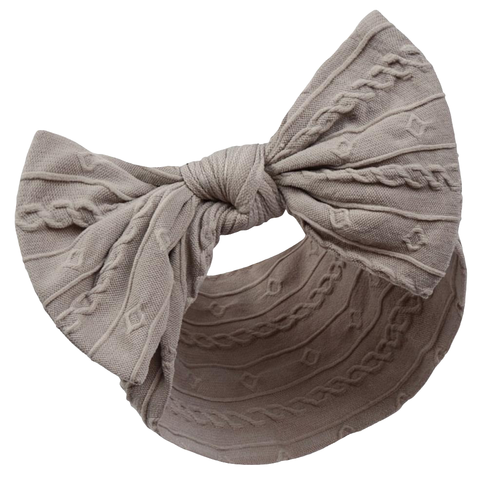 Baby girls cable design headbands with large bow  comes in various colours