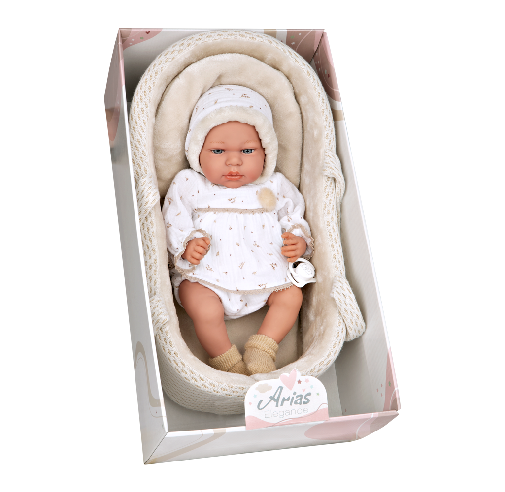 Spanish  newborn crying doll comes with carrycot and  dummy