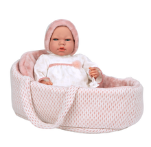 Spanish newborn  crying   doll comes with carrycot and  dummy