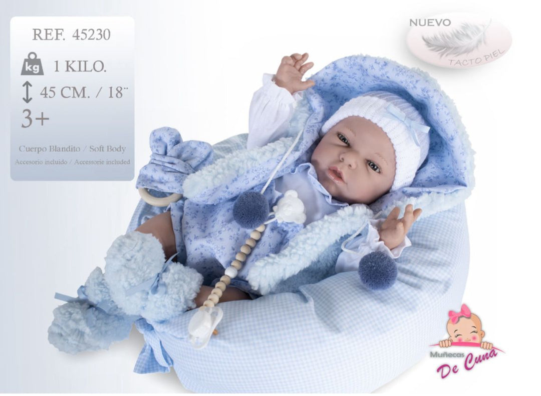 Spanish reborn doll comes with pillow dummy  nappy