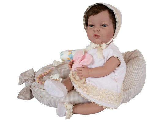 Spanish reborn doll comes with cushion dummy nappy and teether