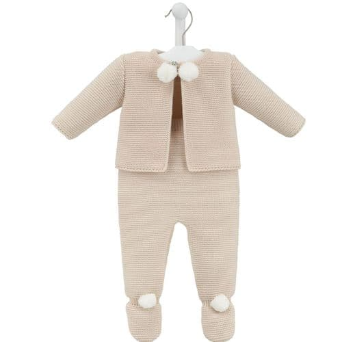 Dandelion baby Boys or girls  2  piece set with  pom poms