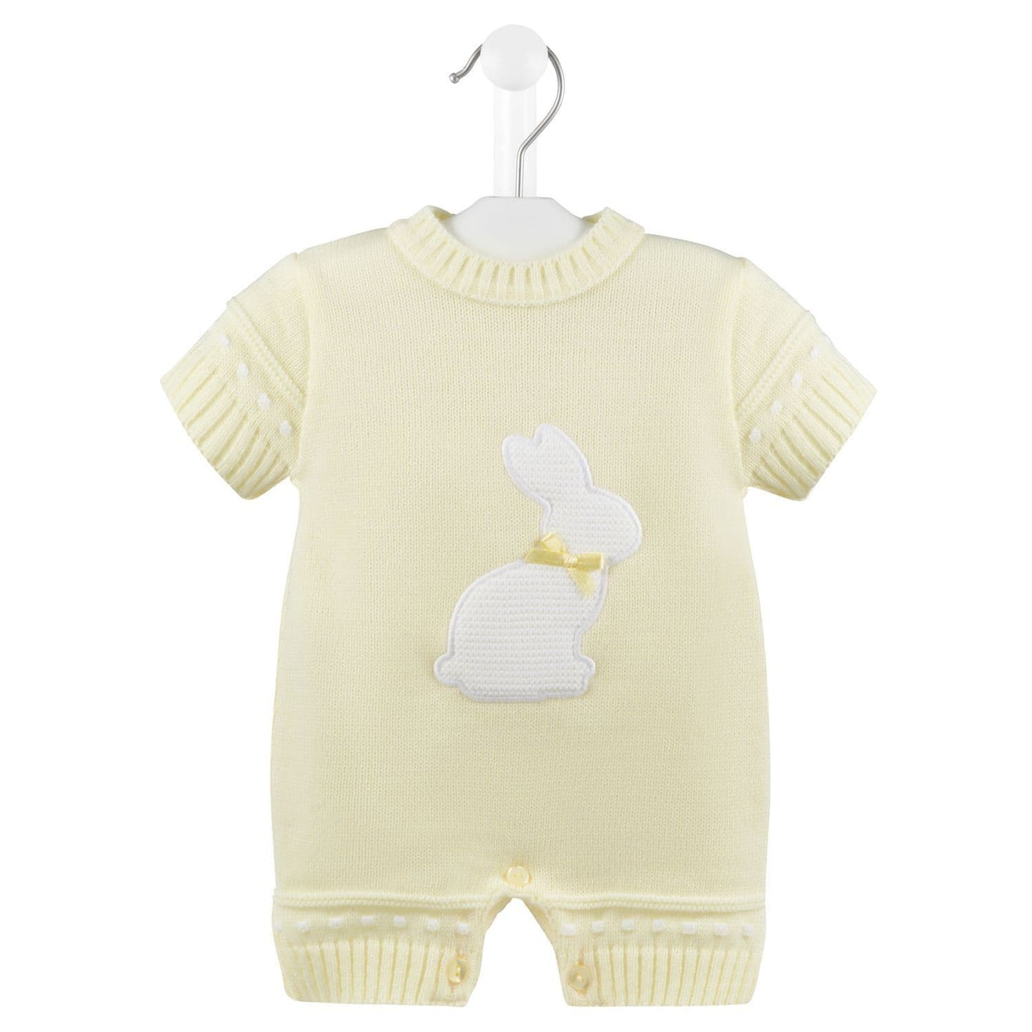 Dandelion baby Boys or girls  knitted  romper with rabbit  design  embroidery