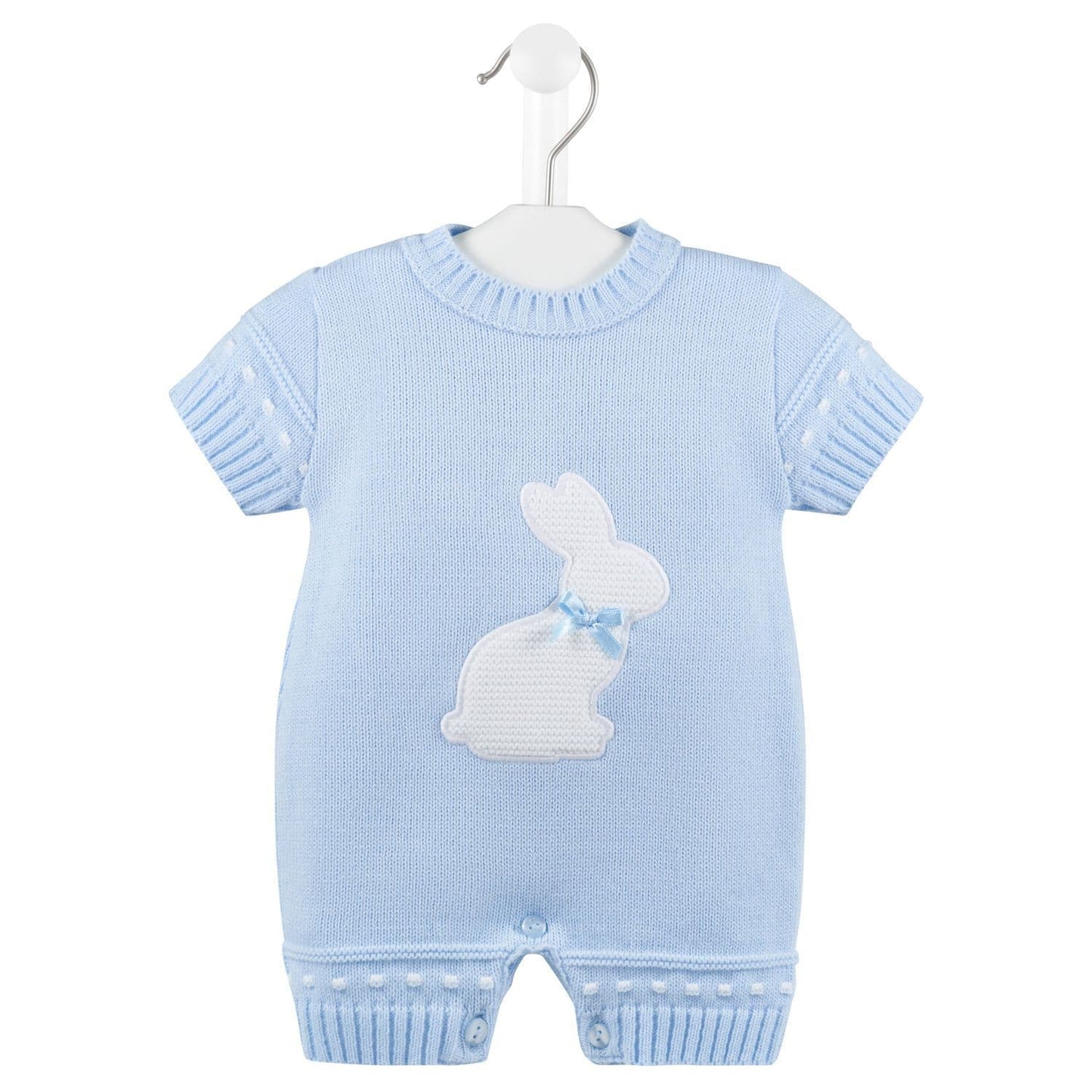 Dandelion baby Boys or girls  knitted  romper with rabbit  design  embroidery