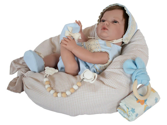 Spanish reborn doll comes with cushion  teether  dummy and  nappy