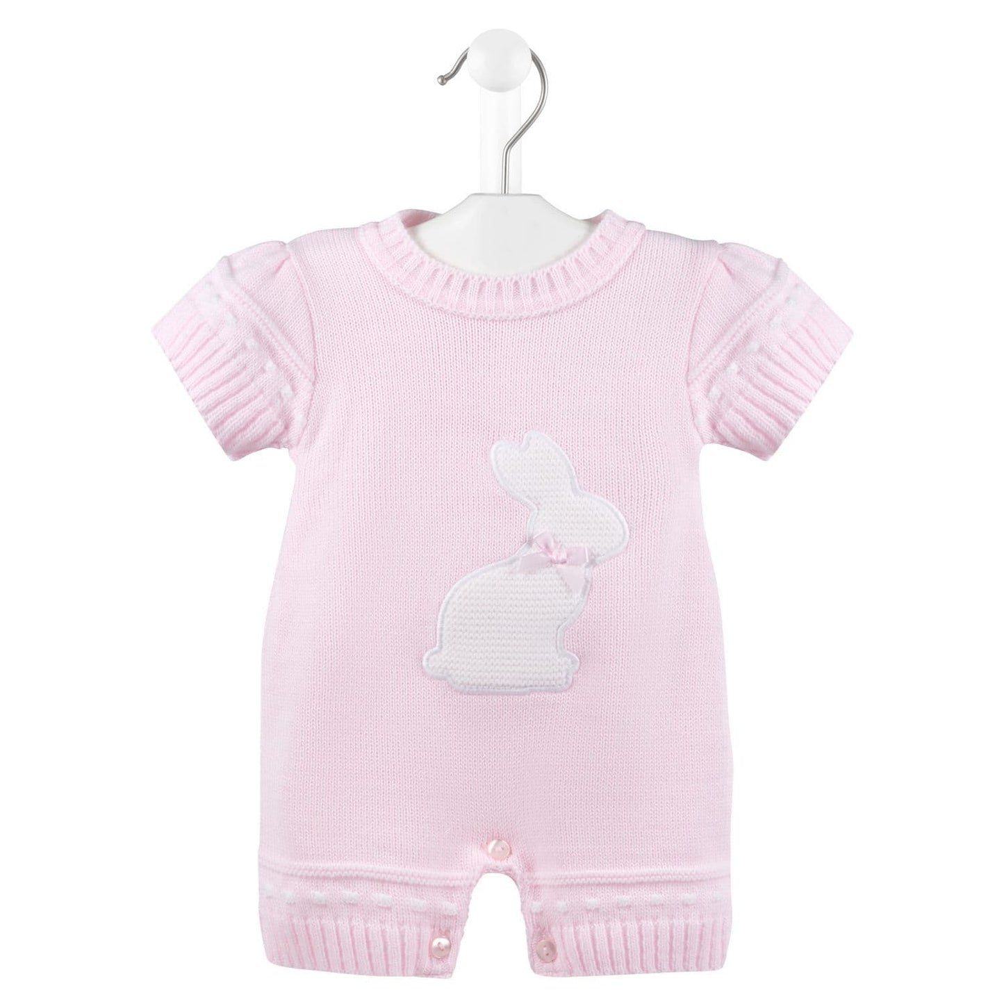 Dandelion baby Boys or girls  knitted  romper with rabbit  design  embroidery