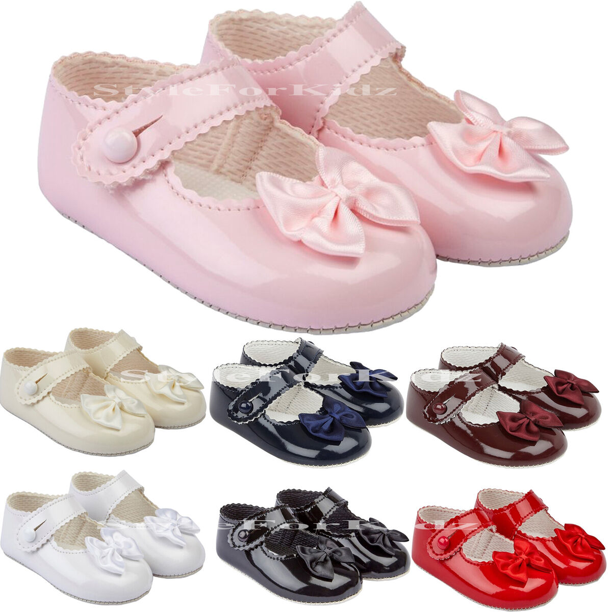 Baypds girls pre walker soft sole pram shoes