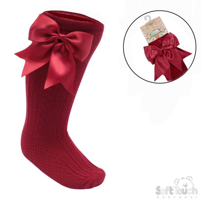 Baby girls knee high  large bow socks various colours to  choose from