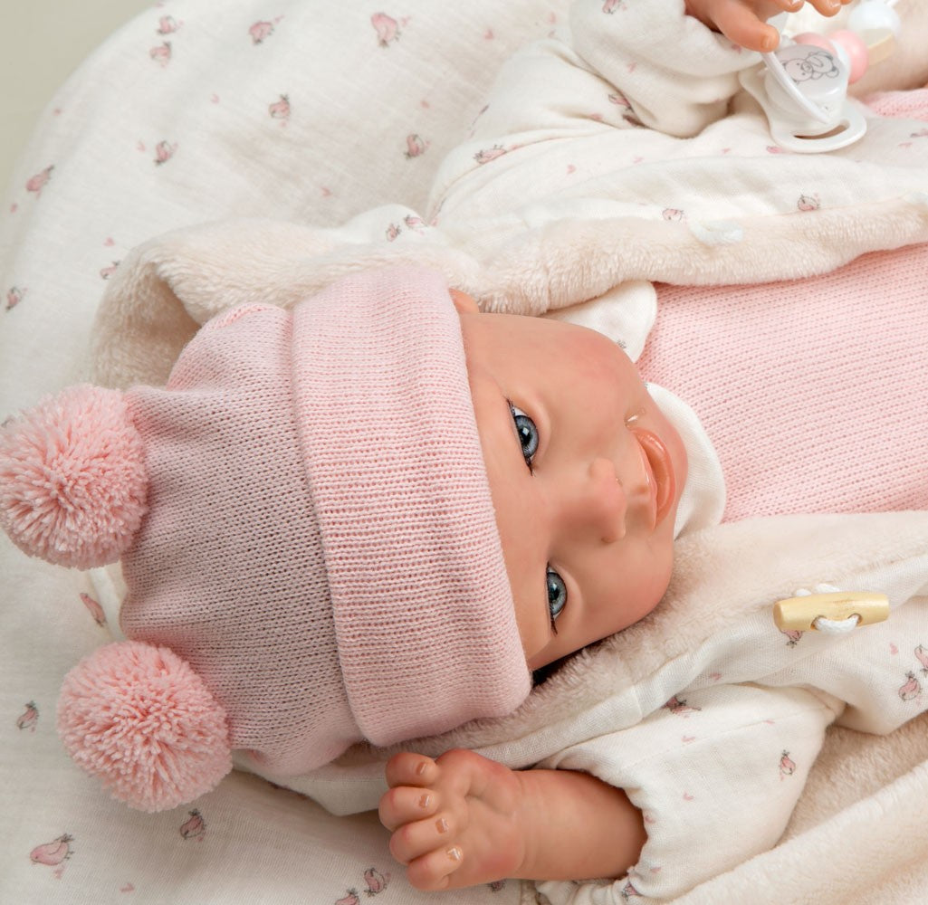 Spanish reborn doll comes with  blanket and dummy